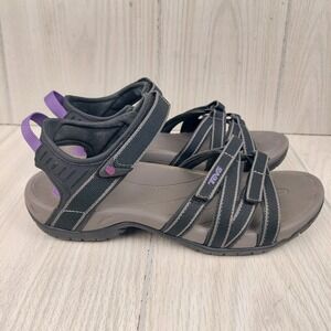 Teva Tirra Sandals Womens 10 Black Purple Sport Hiking Outdoor Strappy Camping